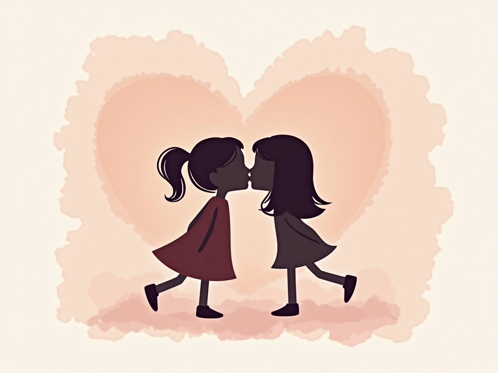 Passionate couple kissing